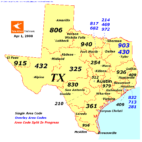 Zip Codes & Area Codes In Texas (TX) Hill Country