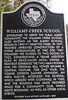 Williams Creek School House Marker