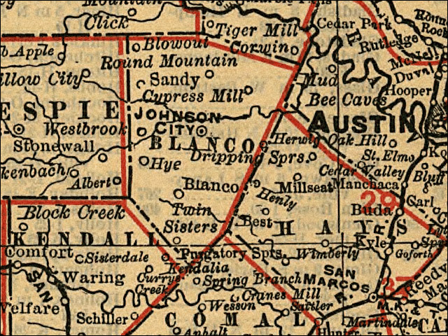 Historic Map of Blanco, circa 1900