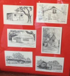 Historic Buildings, drawn by local artists. Click to enlarge