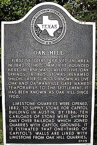 Oak Hill Historical Marker