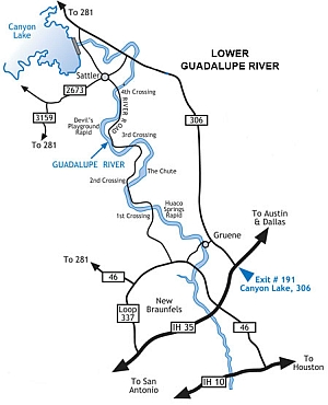 Click to enlarge Lower Guadalupe River map